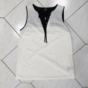 Worthington Blouse with Black Lace Size Small